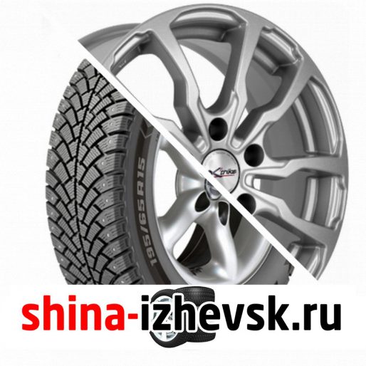 Колесо в сборе BF Goodrich G Force Stud 205/55 R16 Q 94 + X-trike X117 6.5xR16 5×112 ET45 DIA57.1 Серебристый в Ижевске